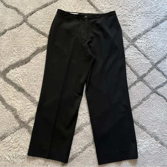 Faconnable black dress pants trousers slacks high rise straight leg 10 - Picture 1 of 10